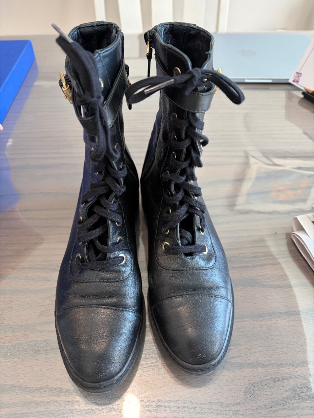 Stuart Weitzman Thalia Combat Leather Boot Size 35.5